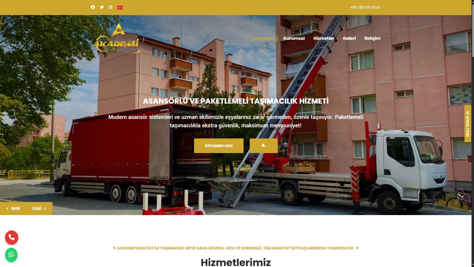 Akademi Nakliyat — Kurumsal Web Sitesi