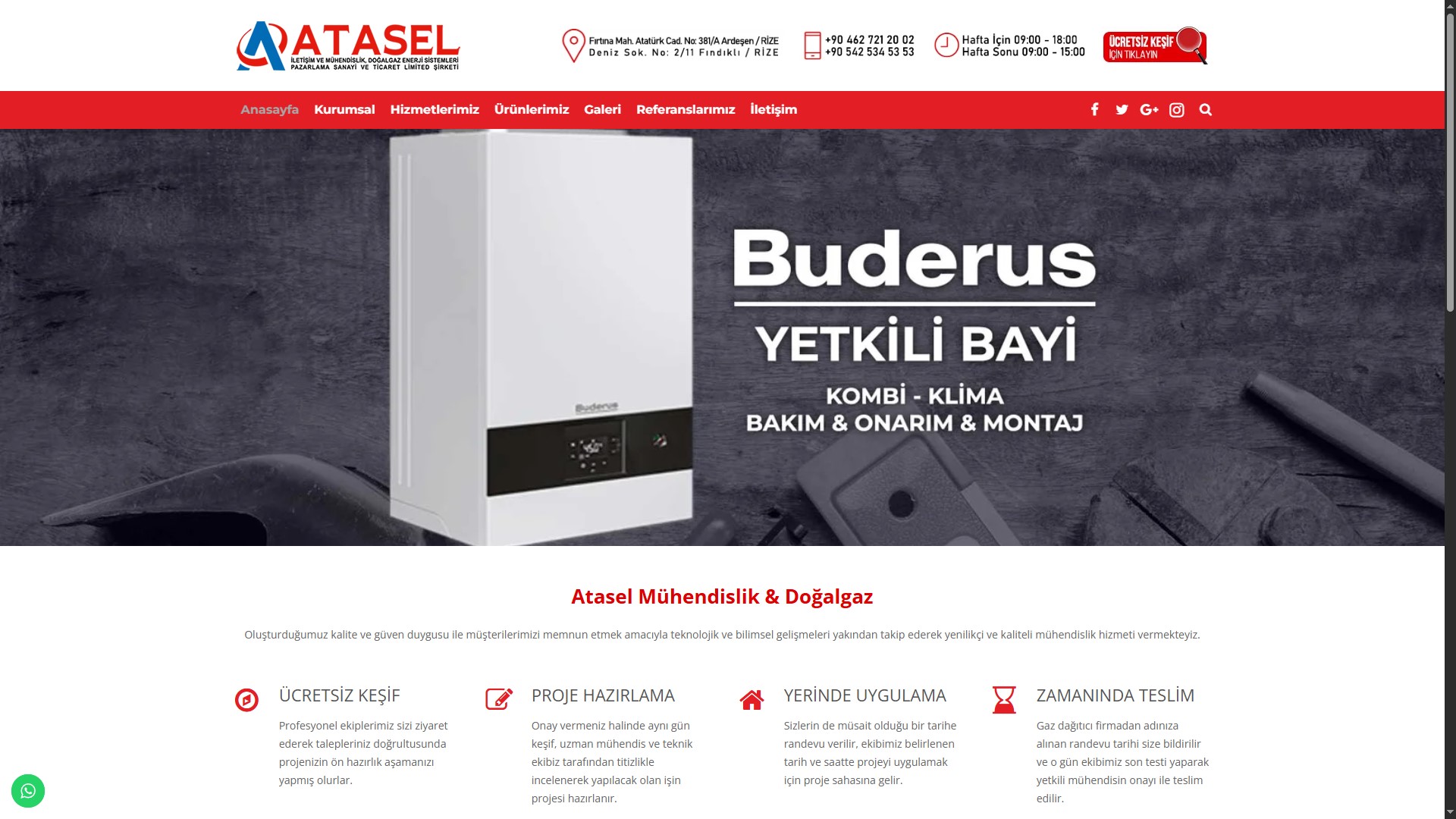Atasel Doğalgaz — Kurumsal Web Sitesi