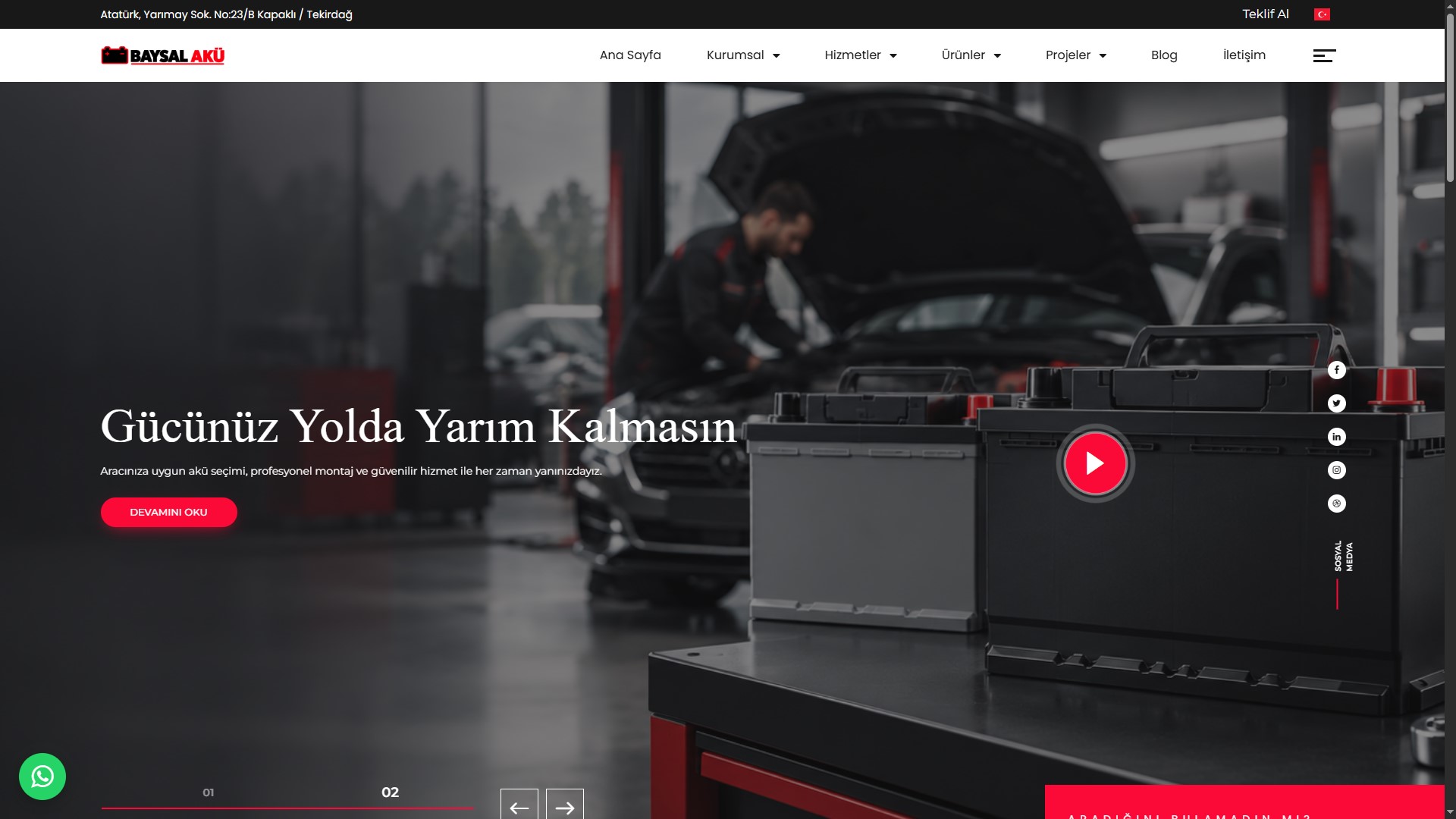 Baysal Akü — Kurumsal Web Sitesi