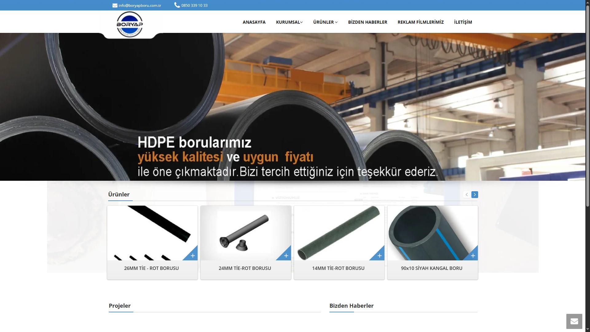 Boryap Boru — Kurumsal Web Sitesi