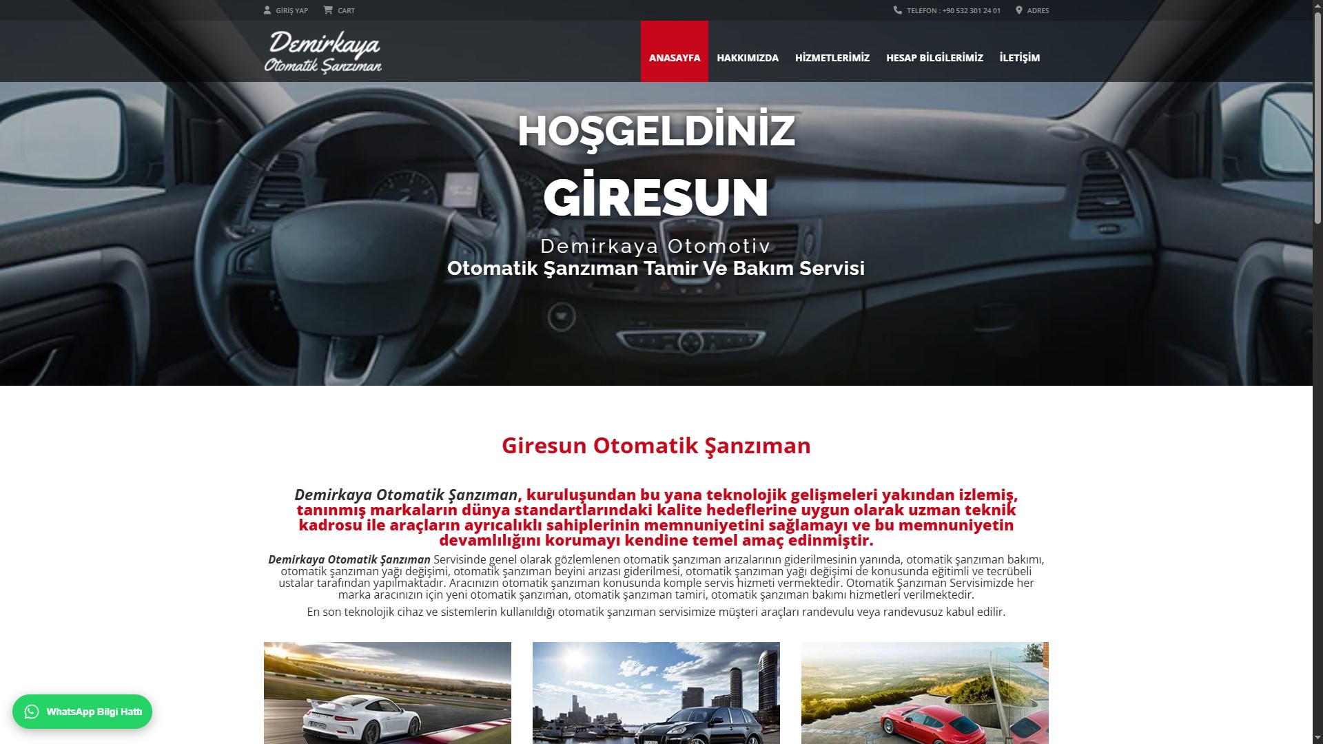Demirkaya Otomatik Şanzıman — Kurumsal Web Sitesi