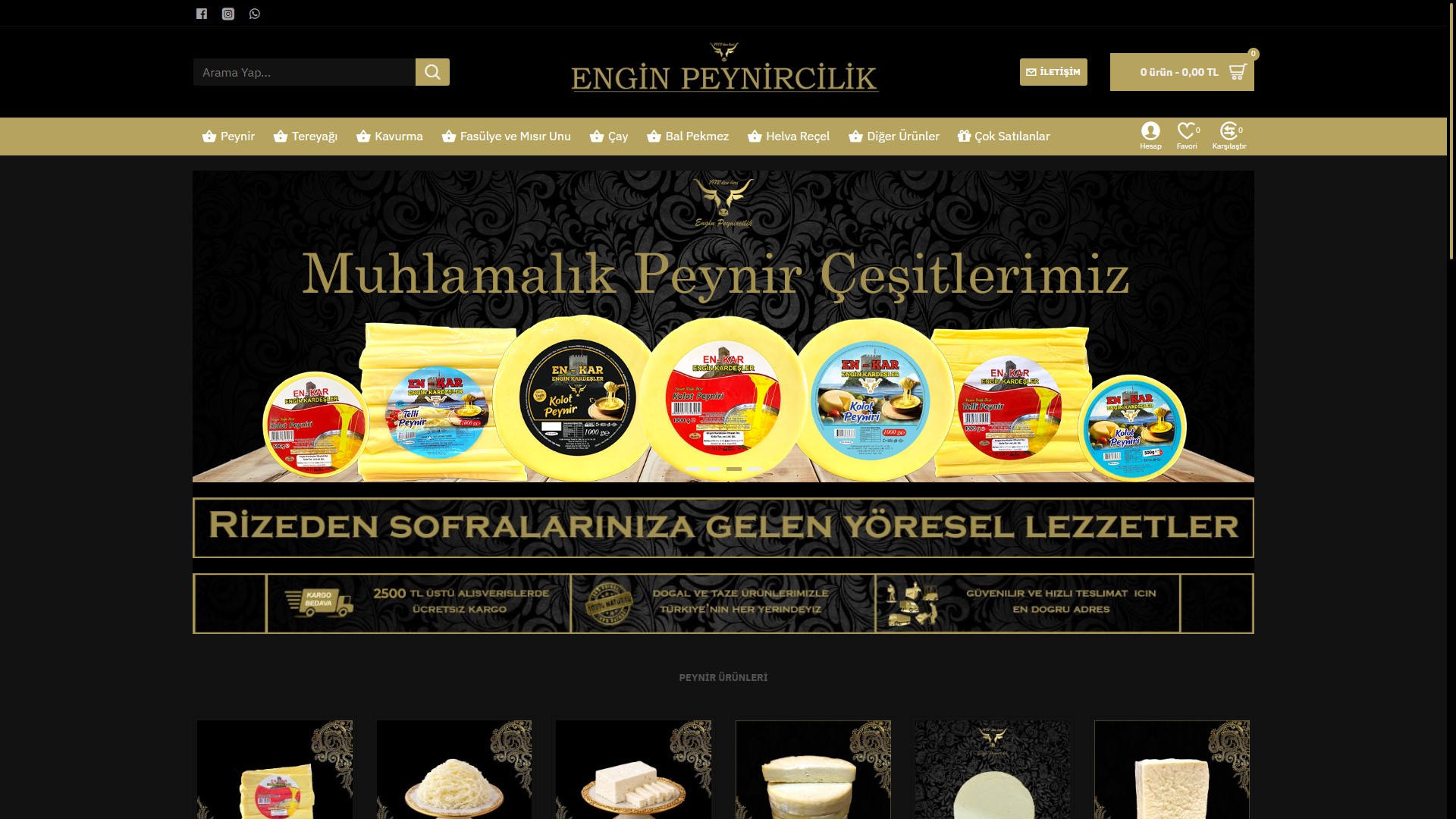 Engin Peynircilik — E-Ticaret Sitesi