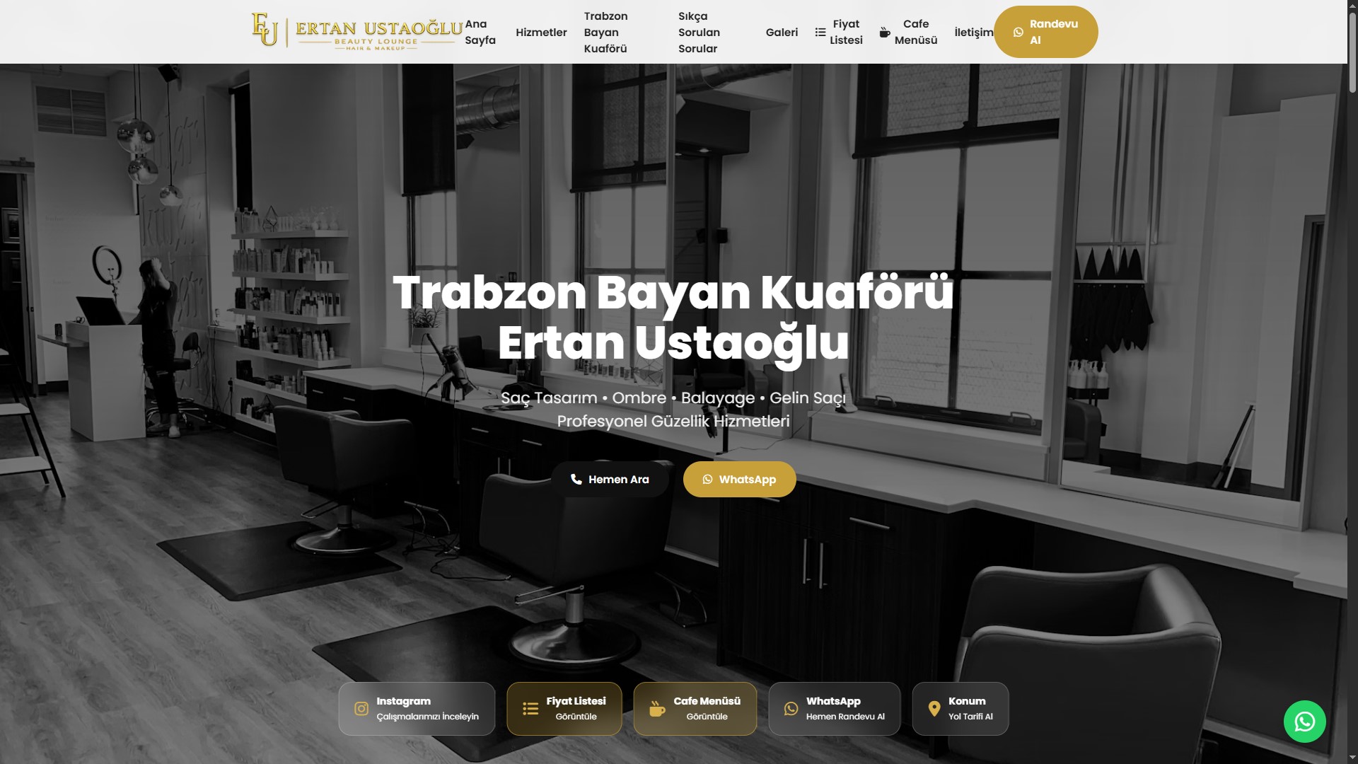 Ertan Ustaoğlu Bayan Kuaför — Kurumsal Web Sitesi