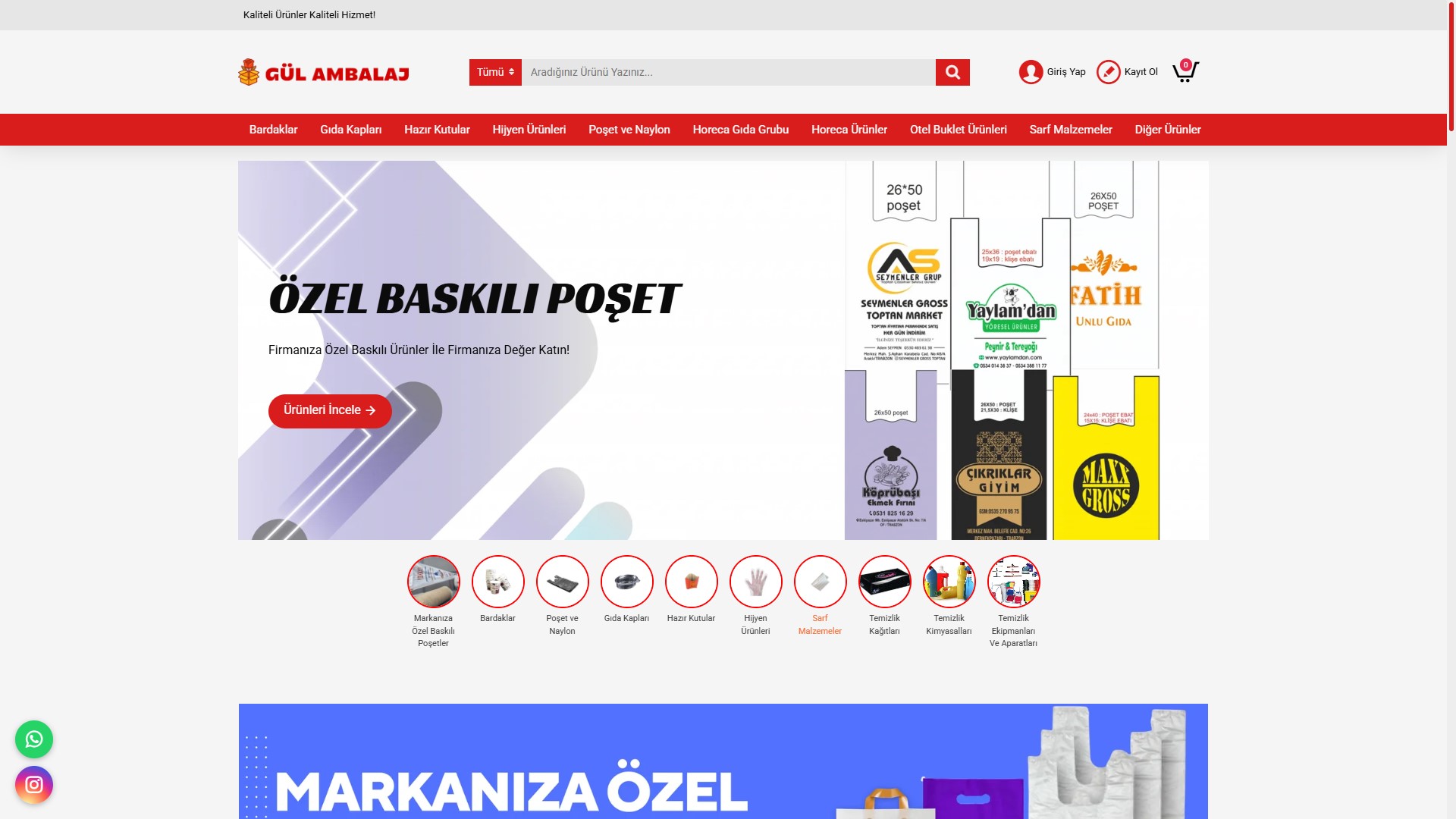 Gül Ambalaj — E-Ticaret Sitesi