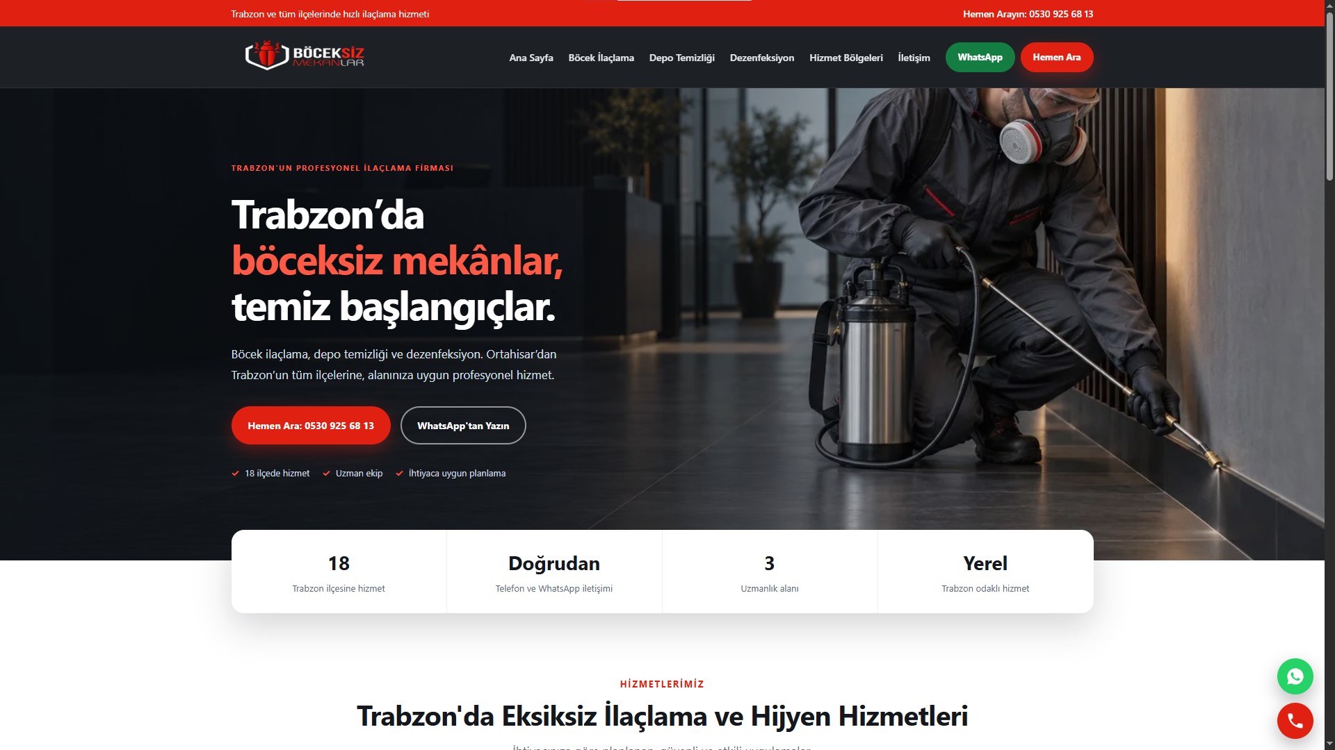 İlaçlama Trabzon — Kurumsal Web Sitesi