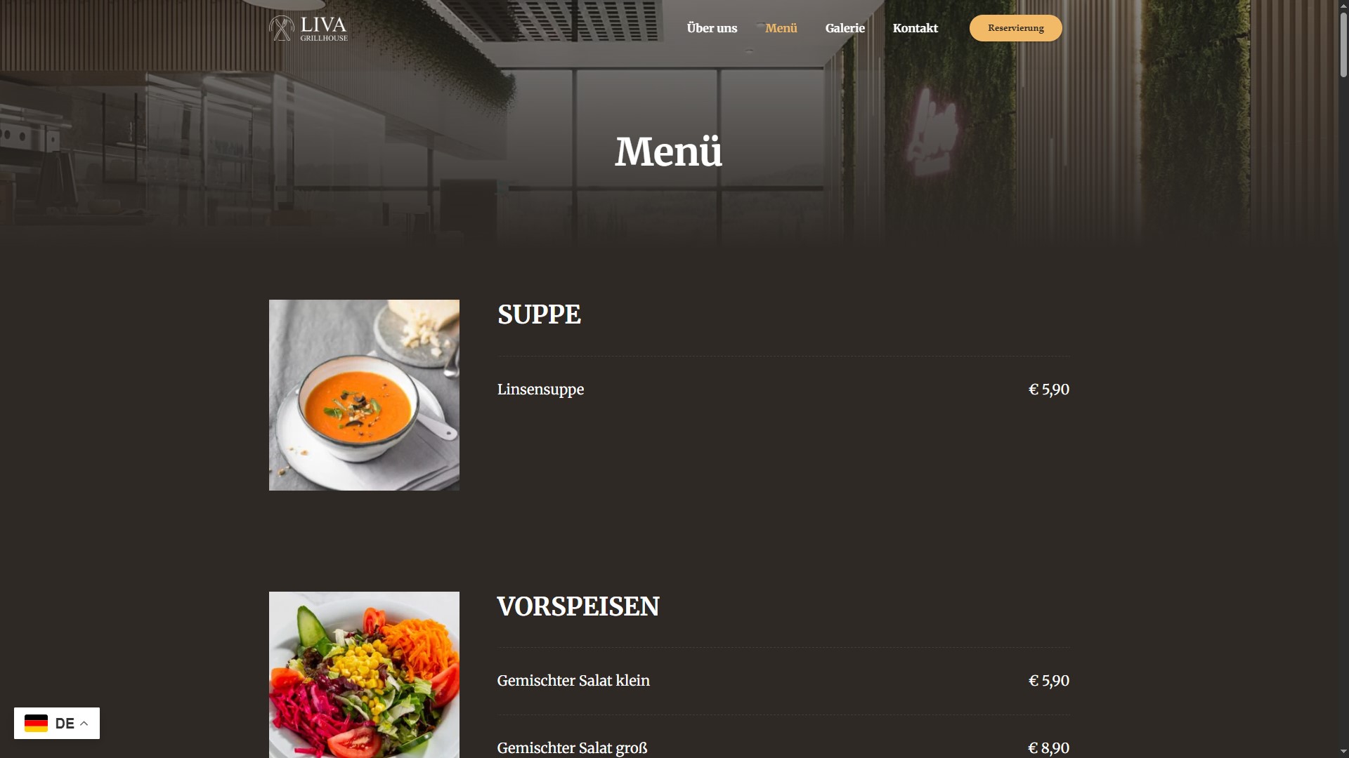 Liva Grill House — QR Menü
