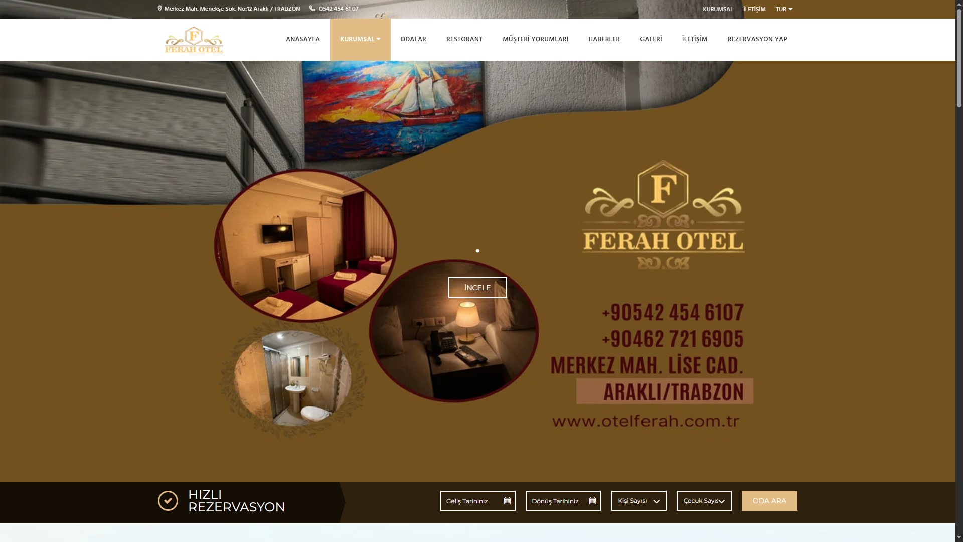 Otel Ferah — Kurumsal Web Sitesi