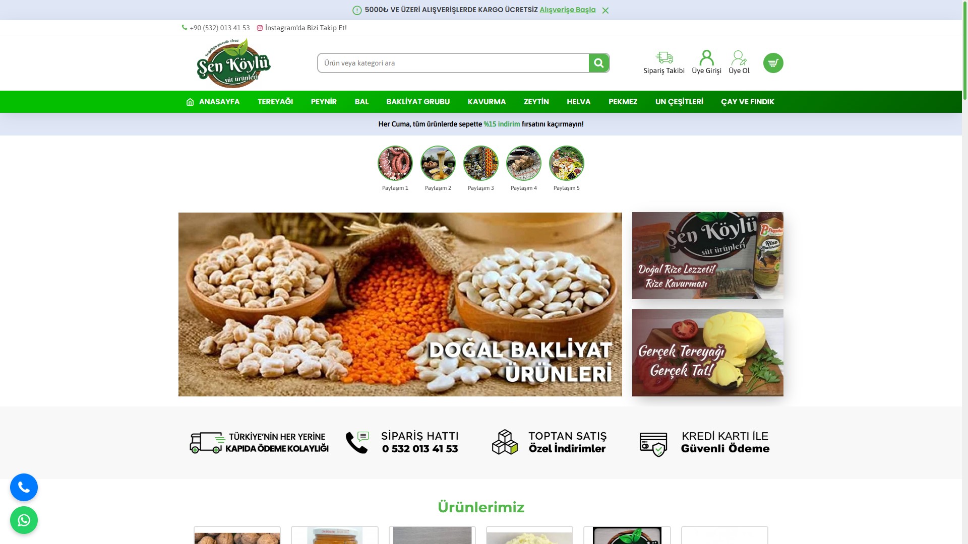 Şen Köylü Süt Ürünleri — E-Ticaret Sitesi