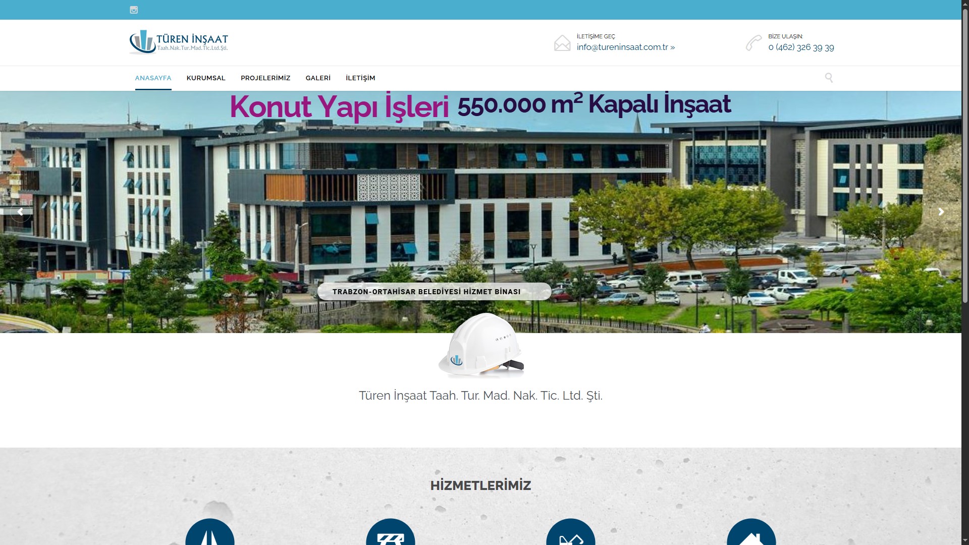 Türen İnşaat — Kurumsal Web Sitesi