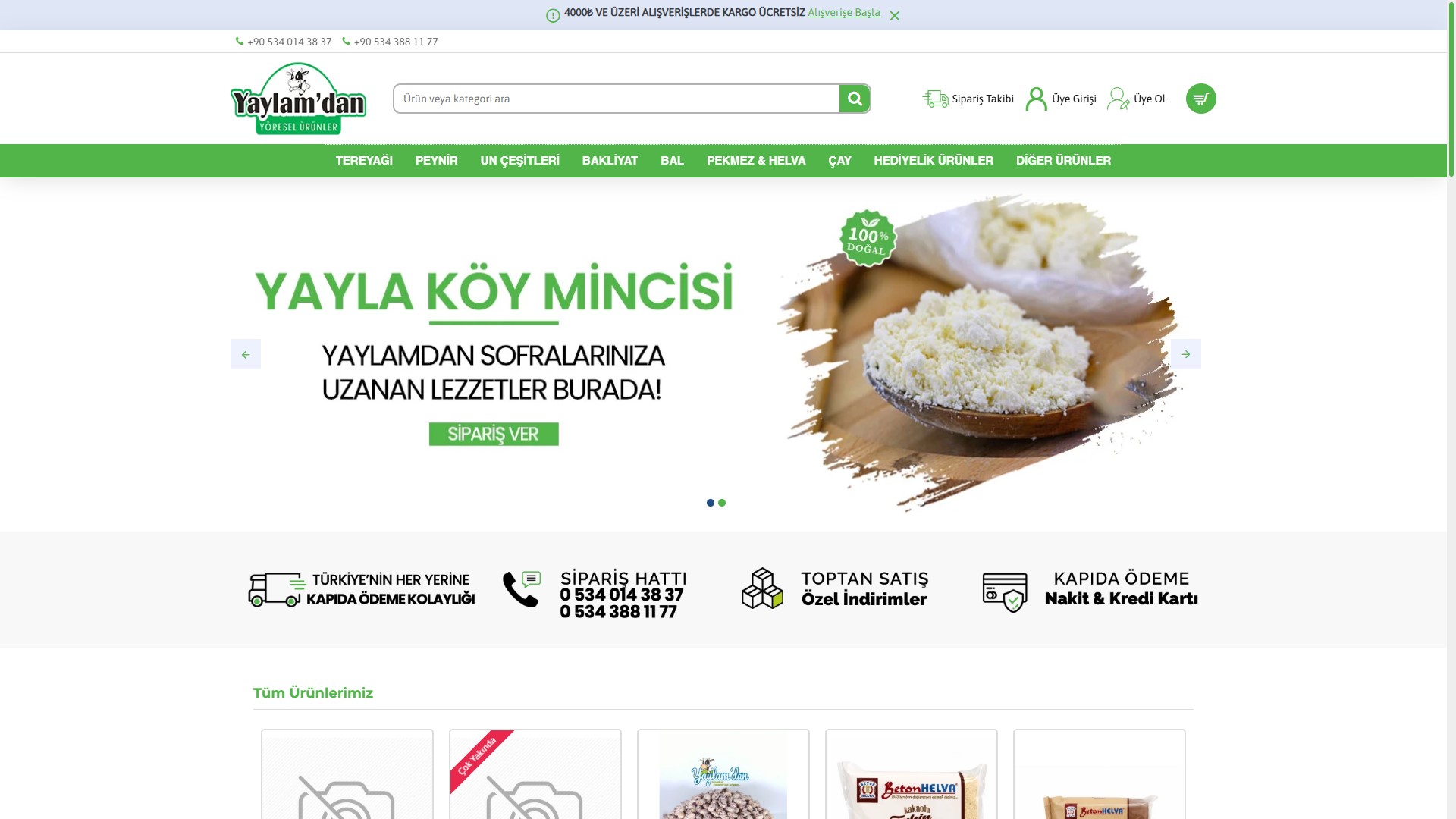 Yaylamdan Yöresel — E-Ticaret Sitesi